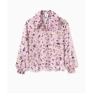 NWT CAbi #6501 Women's Pink Exotic Leopard Long Sleeve Pounce Top Size Small